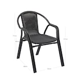 thumbnail of METRO PROFESSIONAL Silla apilable con reposabrazos Narni, aluminio/ratán sintético, gris oscuro