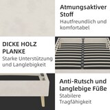 thumbnail of Polsterbett 140x200 cm aus hochwertigem Hollandaline, stabiles Bettgestell mit Rippenkonstruktion und modernem Design, Beige