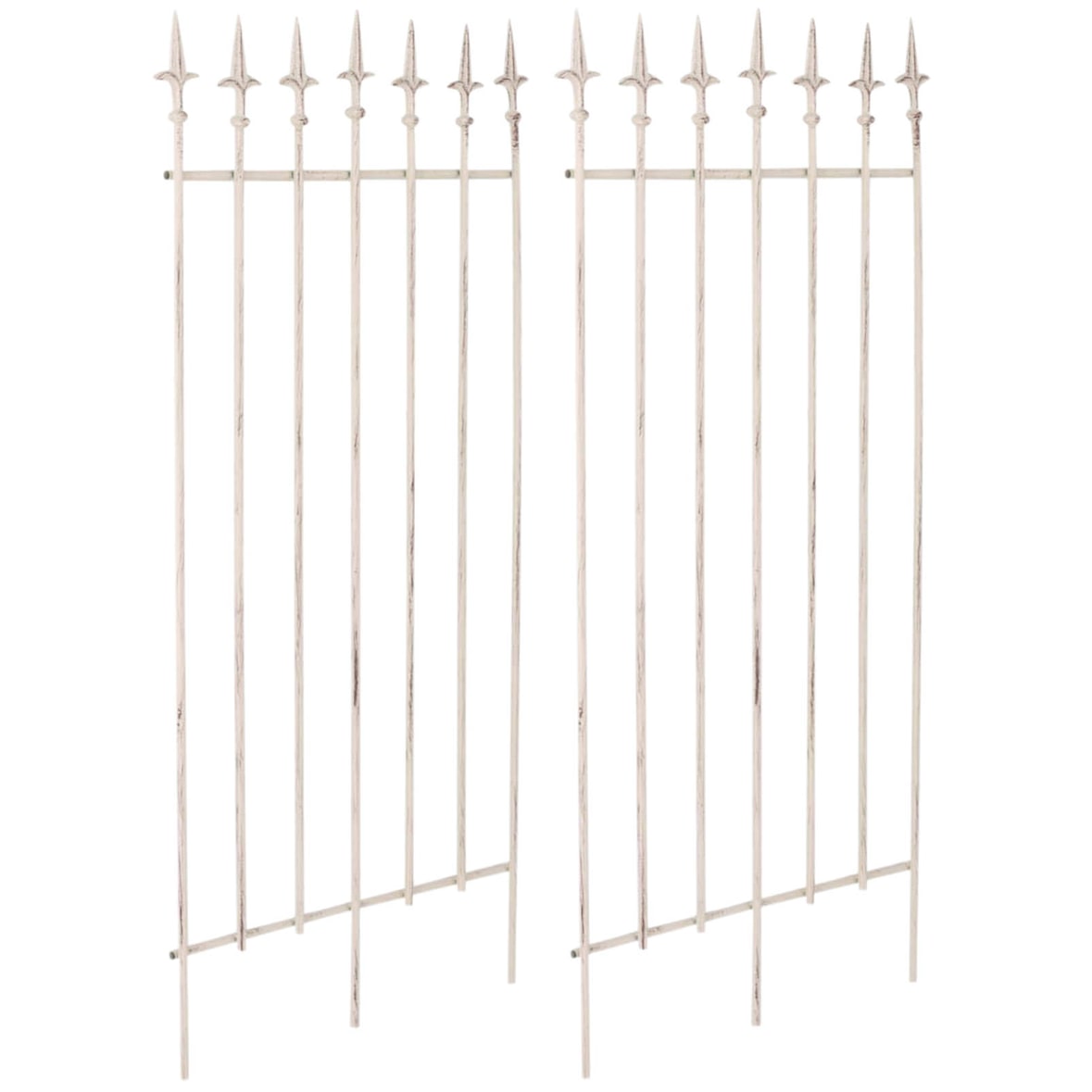 Décoshop26 - Lot de 2 treillis support pour plantes grimpantes décoration de jardin en métal crème vieilli 10_0003835
