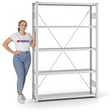 thumbnail of PROREGAL Fachbodenregal Stecksystem | Grundregal | HxBxT 200x130x30cm | 5 Ebenen | Fachlast 175 kg | Einseitig nutzbar | Lichtgrau