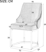 thumbnail of Merax Esszimmerstühle (2er Set) Grau Samt, Polsterstühle mit Rautensteppung, silberfarbenen Metallbeinen & 150 kg Belastbarkeit