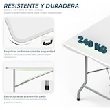 thumbnail of YOEVU kit mesa plegable y bancos 180cm portátil resistente HDPE y acero estructura plegable
