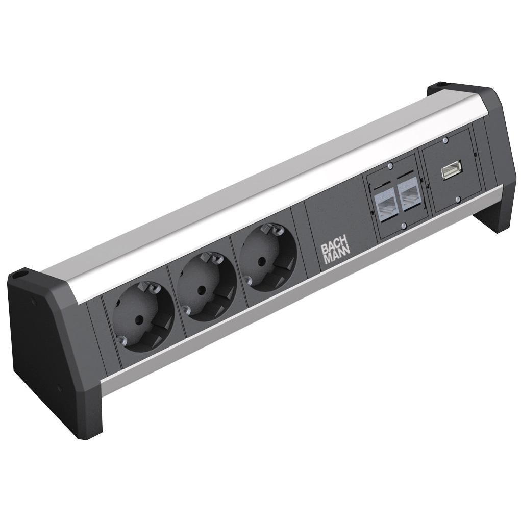 BACHMANN DESK 3x Schutzkontakt, 2x CAT6, 1x USB 3.0