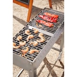 thumbnail of METRO PROFESSIONAL Holzkohlegrill rechteckig Karasu, Grillfläche 78 x 29 cm, inkl.12 Spieße, Edelstahl, silber