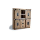 thumbnail of Alacena de estilo industrial en madera de mango y toques en metal