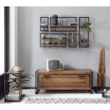 thumbnail of SIT Möbel Schoenenkast | 1 klep | Acacia natuur | Oud metaal antiek zwart | B 130 x D 40 x H 50 cm | 09258-01 | Serie PANAMA