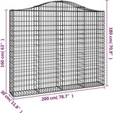 thumbnail of vidaXL Gabionen mit Hochbogen 4 Stk. 200x30x160/180cm Verzinktes Eisen