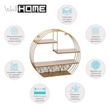 thumbnail of WellHome - Wandregal Holz Metall Rund Gold