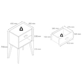 thumbnail of VCM Nachttisch Singol Weiß / Honig-Eiche H. 70 x B. 45 x T. 30 cm