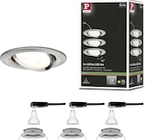 thumbnail of Paulmann LED Einbauleuchte 3-Step-Dim Nova Basisset schwenkbarrund 84mm 50° GU10 3x6,5W 3x460lm 230V dimmbar 2700K Eisen gebürstet 93465