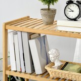 thumbnail of Regal Bambus Natur 62x33x112 cm 4 Ebenen Standregal für Wohnzimmer Bad Küche Balkon Büro, kombinierbares Gestell, 17 cm Bodenfreiheit