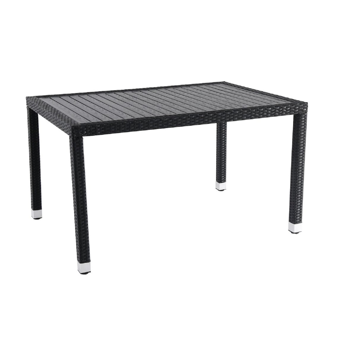 METRO Professional Tavolo Barbados, alluminio/rattan, 130x90x74 cm, resistente alle intemperie, dispositivo anti furto, regolabile in altezza, nero
