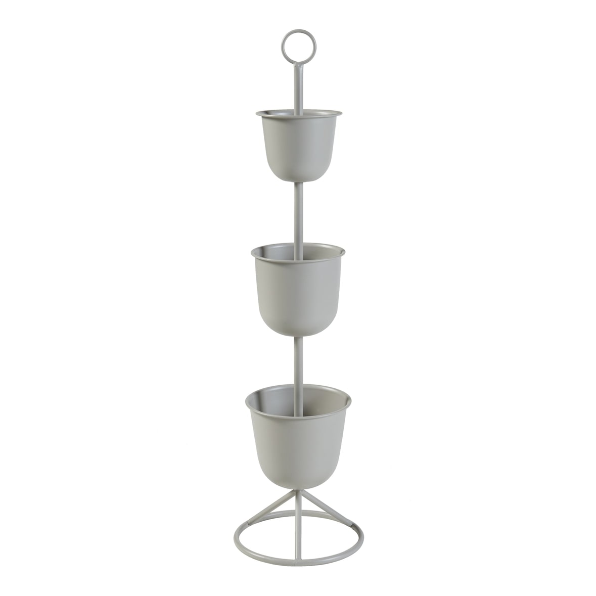 Helloshop26 - Pflanzenständer im Outdoor-Stil 110 x 28 cm 3 beige Pflanztöpfe 03_0010315