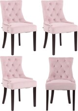 thumbnail of CHEFGASTRO 4er Set Esszimmerstuhl RIO DE JANEIRO Samt antik HxBxT 92x55x58cm Samt Pink Küchenstuhl