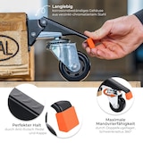 thumbnail of HMF 6750 Schwerlastrollen absenkbar für Werkbank, 4 Stück, 76 mm, bis 400 kg, Schwarz