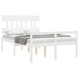 thumbnail of vidaXL Seniorenbett mit Kopfteil 120x200 cm Weiß Massivholz