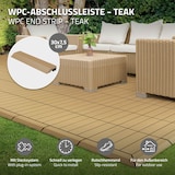 thumbnail of ML-Design – WPC Abschlussleiste – gerade 30x2x7,5 cm Teak | Holzoptik, geriffelt, für Terrassenfliesen