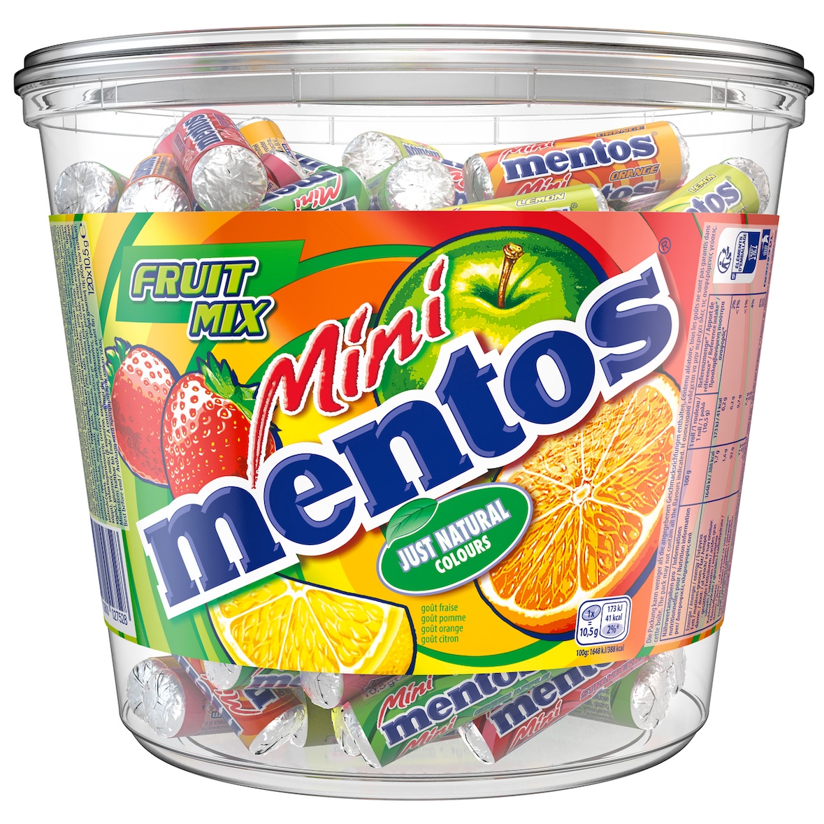 Mentos Mini Dragees Fruit Mix 120 Rollen x 10,5 g (1,26 kg)