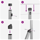 thumbnail of vidaXL Zaunpfosten 52 pcs Grau 3,2 x 3,2 x 70 cm
