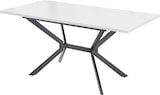 thumbnail of Ausziehbarer Esstisch Weiß+Schwarz 160x80x75  rechteckig mit Teleskopfunktion MDF Platte Metallbeine modern für 4 bis 6 Personen