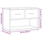 thumbnail of vidaXL TV-Schrank Räuchereiche 60x31x39,5 cm Holzwerkstoff und Metall