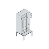 thumbnail of C+P Z-Spind Classic PLUS, Buche untergebaute Sitzbank 6 Abteile, HxBxT 212x90x82cm, Sicherheitsdrehriegel, Hellgrau/Resedagrün von PROREGAL