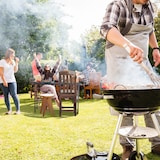 thumbnail of Relaxdays Gartentisch, Holzoptik, eckig, HxBxT: 74 x 118 x 60 cm, Kunststoff, Metall, klappbarer Terrassentisch, grau