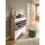 thumbnail of Schuhkipper mit Schublade - Sonoma Eiche, 4 Fächer, Großzügige Ablagefläche, Formschöne Griffe, `Mdf` Holz. 80x24x95 cm | Kadima Design