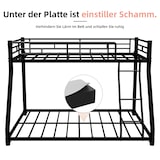 thumbnail of Metall Etagenbett Twin Over Full 196x146 aus Stahl, Hochbett mit Vollbett unten, Sicherheitsgeländer, Leiter, geräuscharm, Schwarz