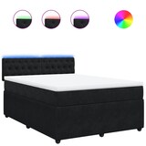 thumbnail of vidaXL Boxspringbett mit Matratze Schwarz 160x200 cm Samt