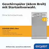 thumbnail of Exquisit Geschirrspüler GSP9109-030E silber | Spülmaschine 45 cm | ECO-Modus | Maßgedecke: 9 | Standgerät