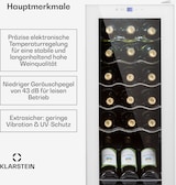 thumbnail of Klarstein Shiraz 18 Slim Uno Weinkühlschrank 50l 18Fl Touch-Bedienfeld 5-18°C Weißes Glas