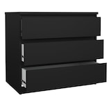 thumbnail of WellHome - Cómoda de Dormitorio con 3 Cajones en color Negro Mate 77 x 50 x 71 cm - Sil Black