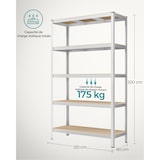 thumbnail of Helloshop26 - Étagère charge lourde à 5 niveaux meuble de rangement en acier montage sans outil étagère de garage pour boîtes à 12_0005571