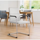 thumbnail of Set di 2 sedie cantilever Seattle in similpelle bianco