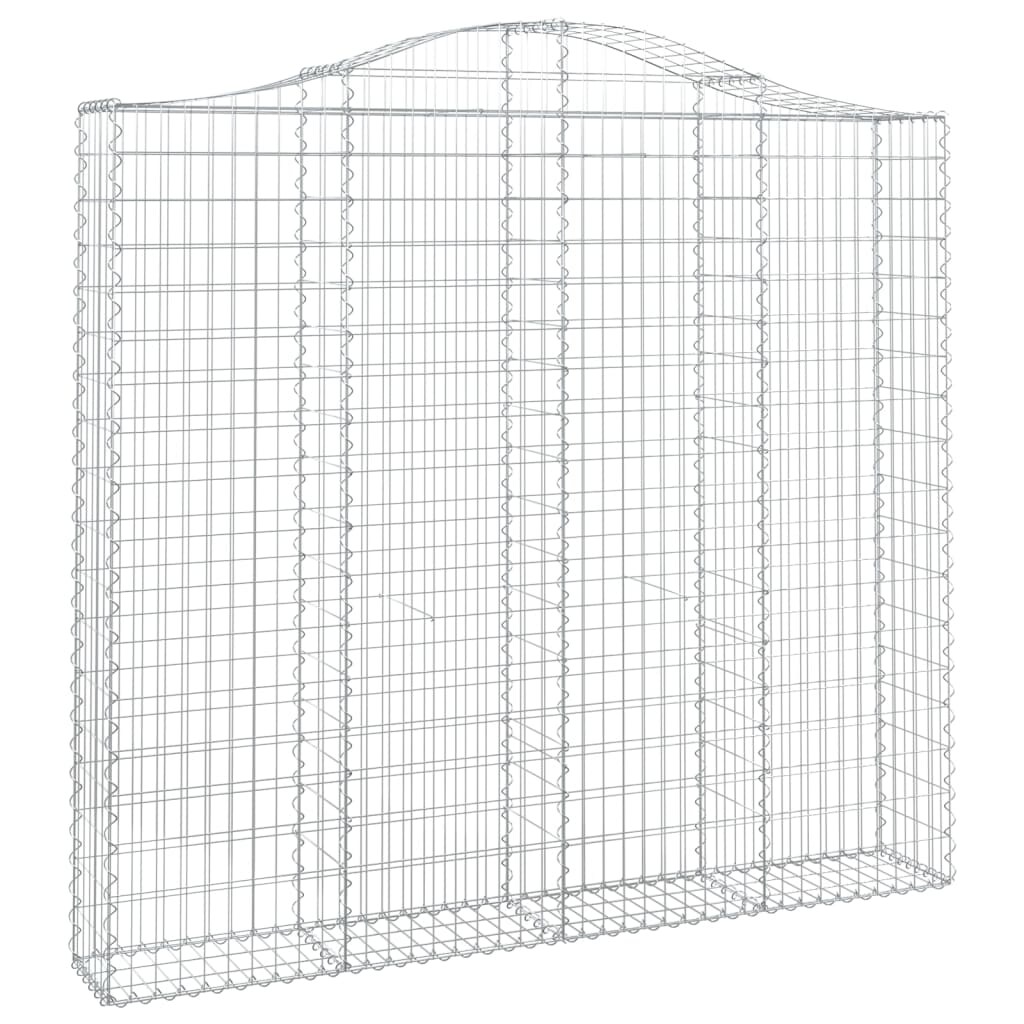 vidaXL Gabione mit Hochbogen 200x30x180/200 cm Verzinktes Eisen