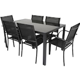 thumbnail of Tarrington House Set de terrasse FARINA, 7 pièces, acier, 6 chaises, 1 table, noir