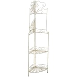 thumbnail of Etagere ad angolo multifunzione richiudibile in ferro battuto finitura bianca anticata L46xPR32xH155 cm perfetta per arredare e organizzare