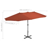 thumbnail of vidaXL Parasol met aluminium paal 460x270 cm terracotta