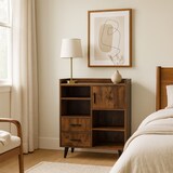 thumbnail of Sideboard / Kommode MYRDAL 80x30x90 cm 2 Schubladen 1 Tür braun/schwarz hjh LIVING