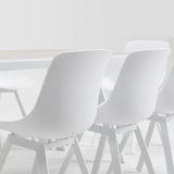 thumbnail of Lot de 4 chaises scandinave aluminium blanches