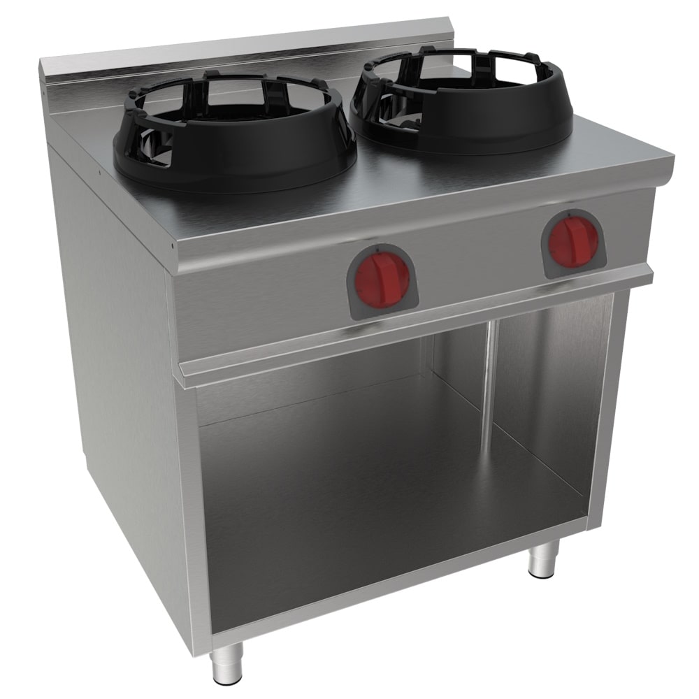 EURAST - Wok met 2 branders op gas op standaard - 800x700x900 mm - 28 Kw - 32A8207L
