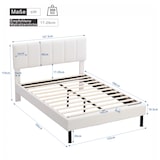 thumbnail of Polsterbett 140x190 cm mit Sherpa-Stoff, Lattenrost, Eisenfüßen, modernes Design für gemütliches Schlafzimmer, stabil und komfortabel, Beige