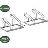 thumbnail of BRASQ Fietsenrek voor 2 Fietsen - Fietsentandaard - Fietsrek - Fietsbeugel voor Vloer Inclusief bevestigingsmateriaal - Zilver