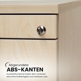 thumbnail of bümö Schreibtisch Schrank Büro mit Hängeregister für Hängeordner, Schubladenschrank Holz in Buche, Container mit Schubladen & Hängeregistratur -