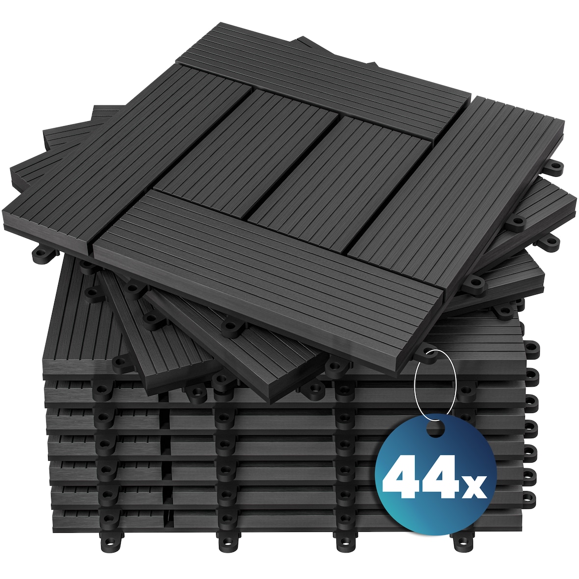 Casaria WPC Fliesen 44x Mosaik Anthrazit