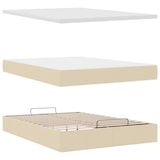 thumbnail of vidaXL Ottoman-Bett mit Matratze & LEDs Creme 140x200 cm Stoff