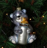 thumbnail of Christbaumschmuck Glas 11,4cm Teddy mit Babyflasche Figur Kugeln Weihnachtsbaum Anhänger Weihnachten Christbaumanhänger Weihnachtsbaumschmuck Blau