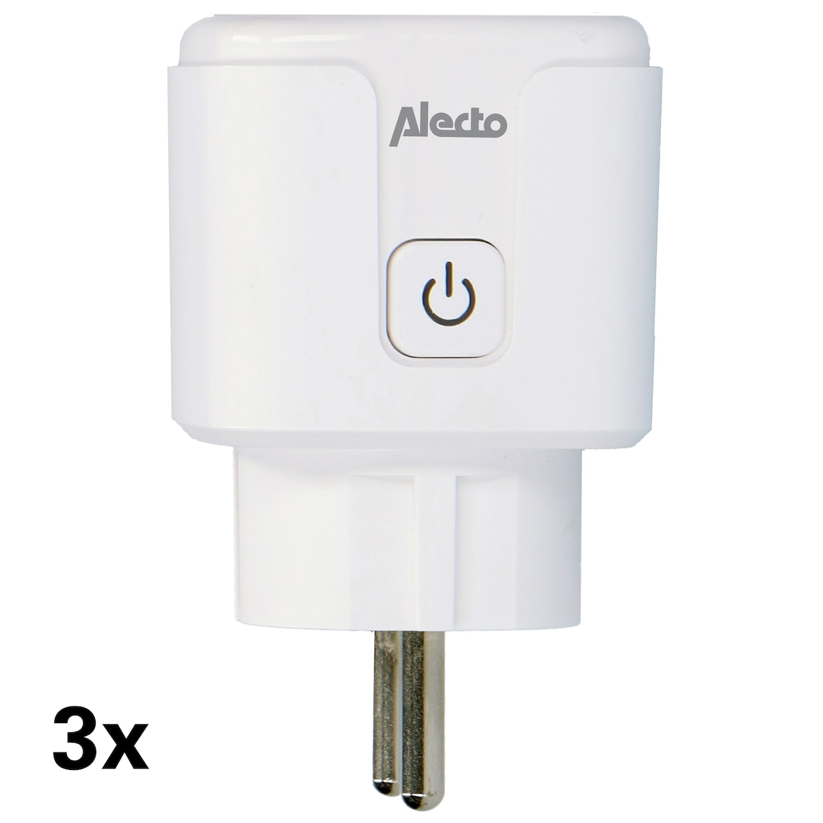 Alecto SMART-PLUG20 - Smarter WLAN-Zwischenstecker mit Stromzähler, 16 A, 3680 W, 3er-Pack, Weiß