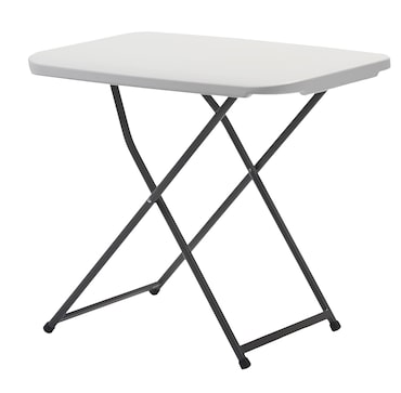 KG KITGARDEN - Mesa Auxiliar Dobrável com Altura Regulável, 50x75x56-73cm, Branco